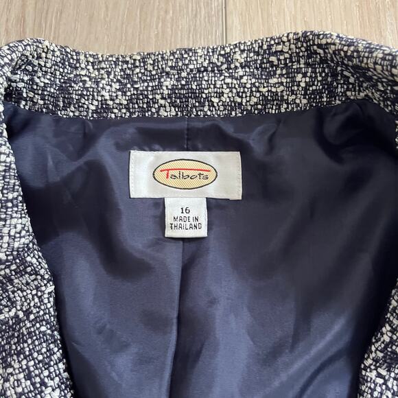 Talbots Women’s Navy Blue Tweed Blazer Size 16 - Picture 3 of 9